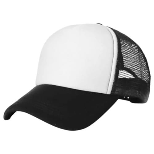 Gorra Trucker color y frente blanco con impresión full color